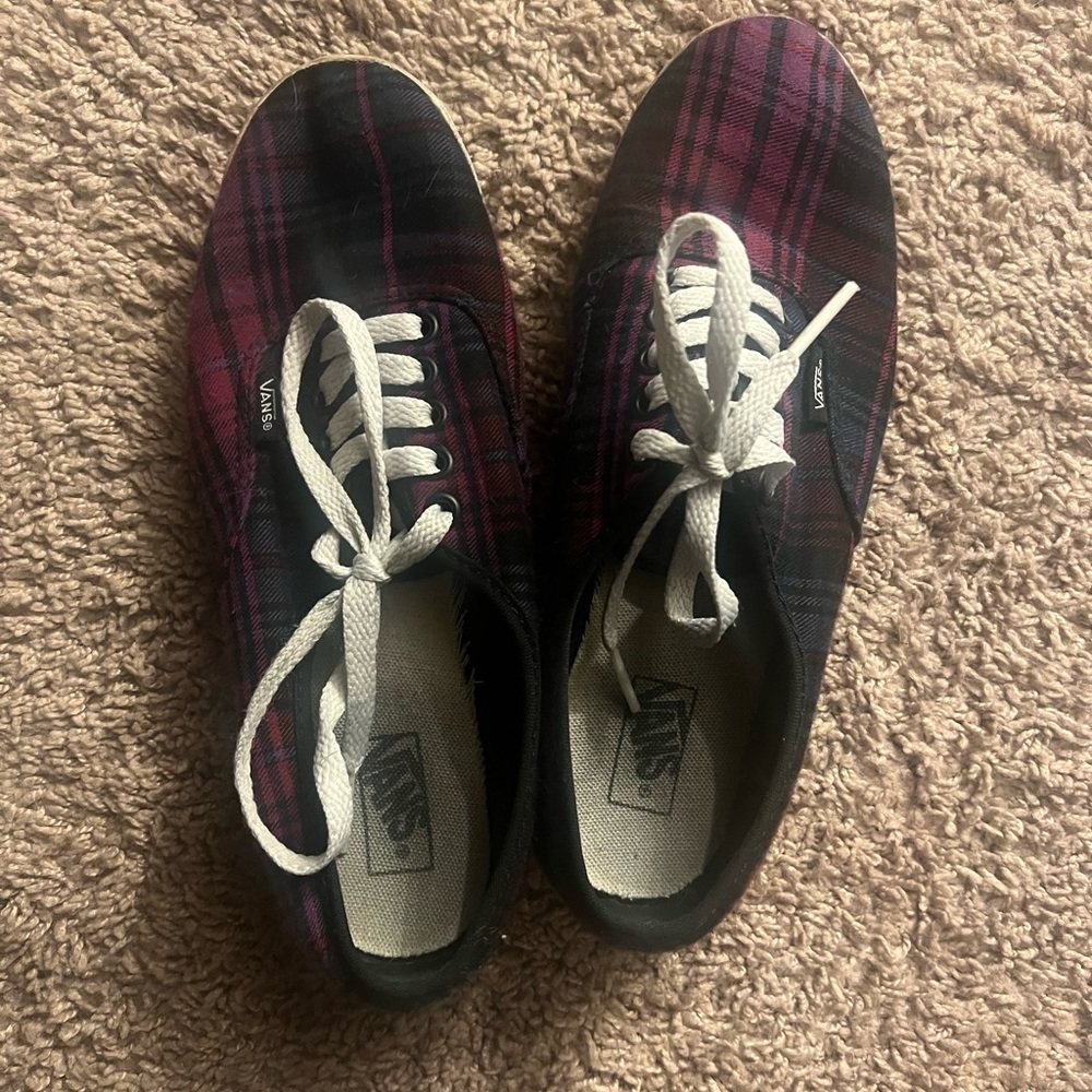 Purple plaid Vans
